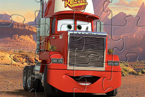 红色卡通卡车拼图