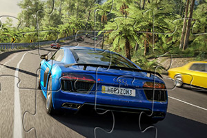 蓝色奥迪超跑拼图