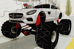 白色奔驰大脚车拼图