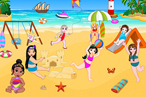 公主在沙滩上玩耍