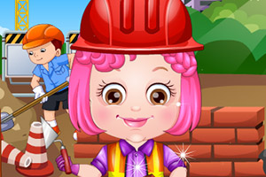 可爱宝贝当泥瓦匠