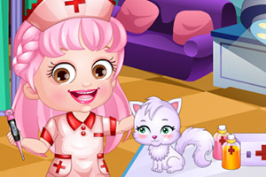 可爱宝贝的兽医装扮
