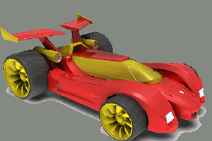 红色极速四驱车拼图