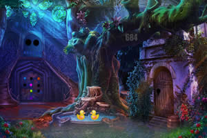 可爱男孩逃出森林屋