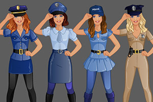 时尚工作室的女警装