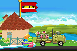 复活节彩蛋运输车