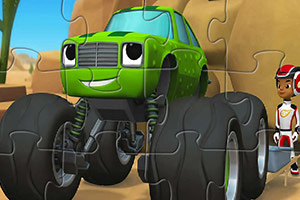 绿色怪物大脚车拼图