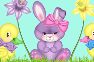 复活节开心兔子拼图