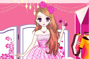 森迪的粉红芭比装扮