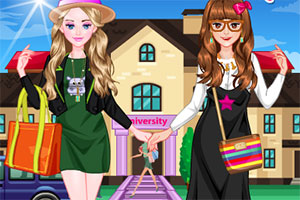 姐妹一起回学校