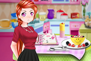 可爱少女的温馨早餐