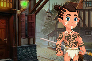 救援可爱部落男孩