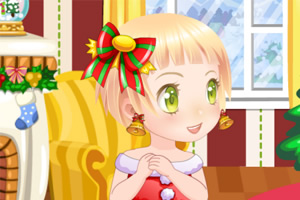 可爱的女孩过圣诞