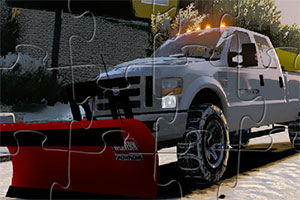 银色铲雪车拼图