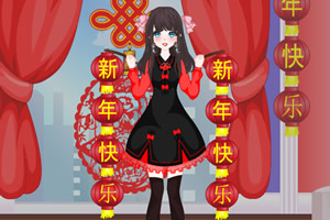 漂亮女生过新年