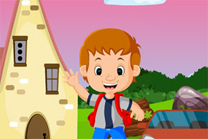 救援欢乐的男孩