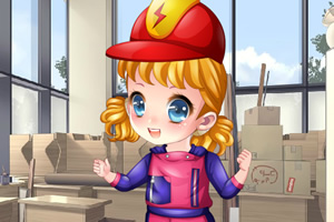 可爱女孩体验生活