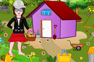 小女孩清洁公园