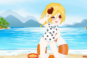 超可爱的海边女生