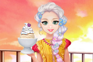 甜美奥莉吃甜点