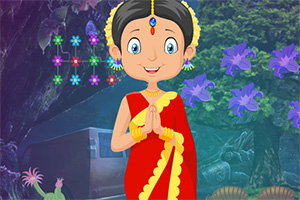 救援传统的印度女孩