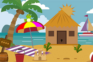 逃离海滩的女孩