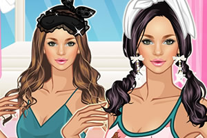 美丽女孩睡衣派对