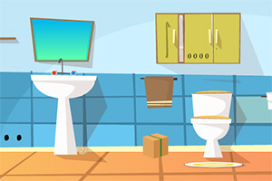 逃离无人的浴室