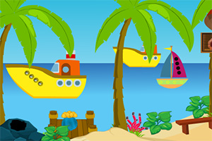 逃离美丽的海滩