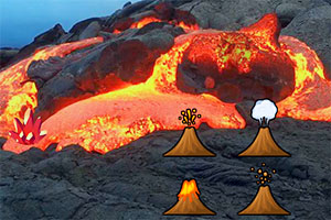 逃离喷发的火山