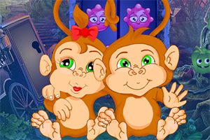 救援小猴双胞胎