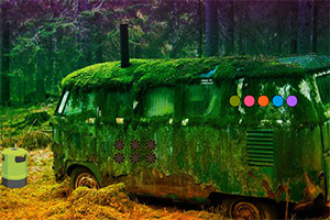 逃离废弃的森林汽车