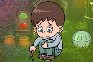 救援哭泣的小男孩