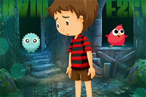 救援害怕的男孩