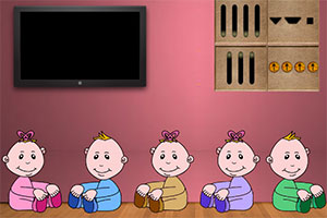 淘气的婴儿逃跑