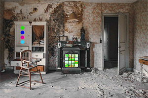 逃离燃烧的农舍